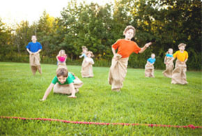 sack race at Summer day camp