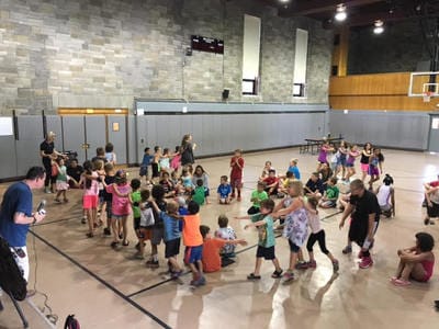 fun activity in the gym for campers
