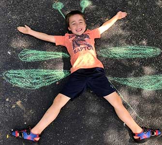 chalk drawing in the summer