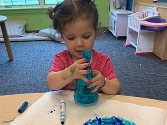 arts and crafts time at Troy daycare