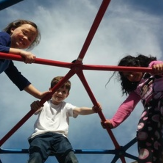 kids playing on Albany playground
