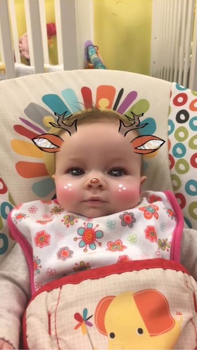 day care friend with reindeer filter