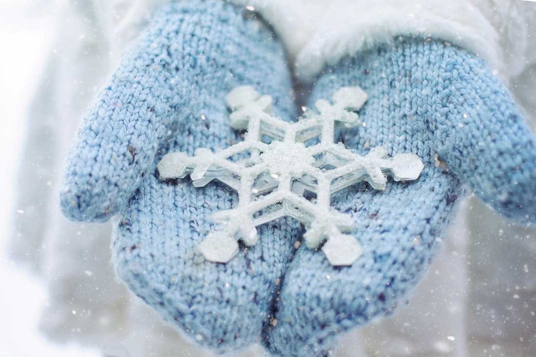 snowflake caught in mittens